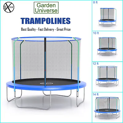 Trampoline 4 Sizes 8ft 10ft 12ft & 14ft By Garden Universe Outdoor FREE Ladder • £114.99