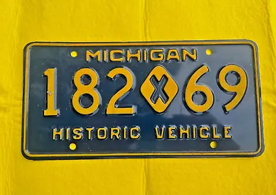 Vintage 1969 Michigan Historic Vehicle License Plate Garage Collector Decor • $44