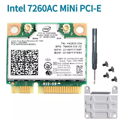 1200Mbps Mini PCI-E Wifi Card Dual Band Intel 7260HMW AC Wireless Bluetooth 4.0 • $12.74