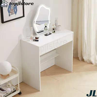 Vanity Mirror Set With Led Light Makeup Desk Dressing Dresser Table 2 Drawers • $124.99