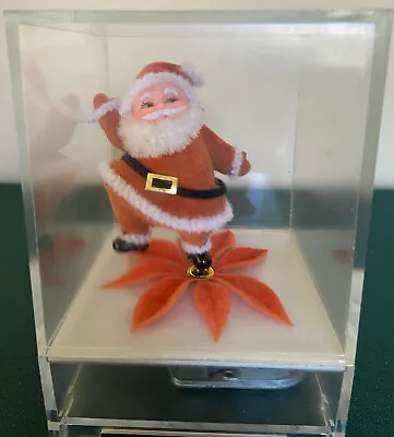 Vtg Christmas Dancing Santa Claus Poinsettia Music Box Is Coming To Town Song • $15.50