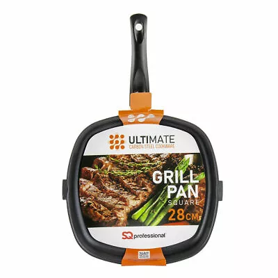 £12.49 • Buy Ultimate Grill Pan Carbon Steel Non Stick Gas Induction ,Halogen, Ceramic Hob 