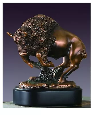 Wild Montana Buffalo / Bison Copper/Bronze Statue Sculpture Art   Size:  7 X 7.5 • $79.50