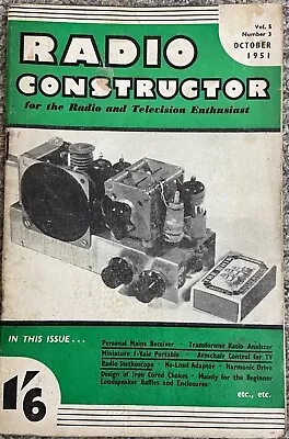 The Radio Constructor Magazine October 1951 Volume 5 Number 3 • £4.99