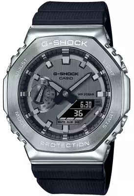 G-Shock Analog-Digital Black Strap Silver Bezel Mens Watch GM2100-1A • $51