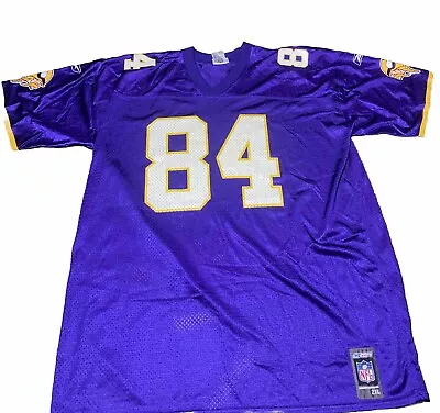 Vintage Minnesota Vikings Jersey Randy Moss #84 Nfl Purple Size 2xl Reebok • $45