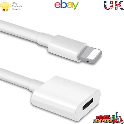 8Pin Male To Female Extension Data Cable For IPhone 6 7 8Plus IOS10.3 IPad • £4.49