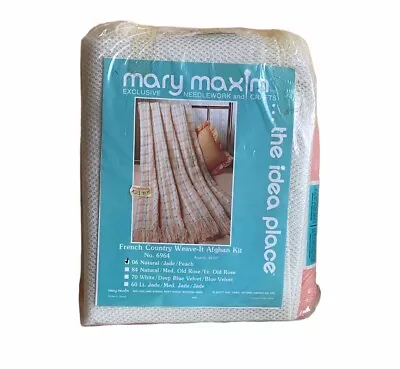 Mary Maxim French Country Weave It Afghan Kit 6964 New Natural Jade Peach 2001 • $25.35