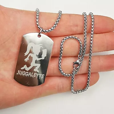 $9.99 • Buy New ICP Juggalette Hatchetman Dog Tag Charm Stainless Steel Necklace Pendant 24'