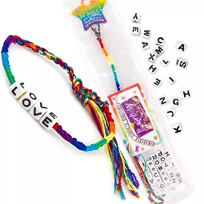 Personalised Girls Boy Friendship Bracelet Make Any Name Your Own Letter Rainbow • £3.99