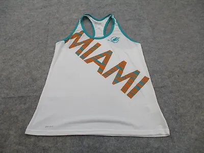 Miami Dolphins Shirt Womens Large White Nike Dri Fit Sleeveless Tank Top • $15.97