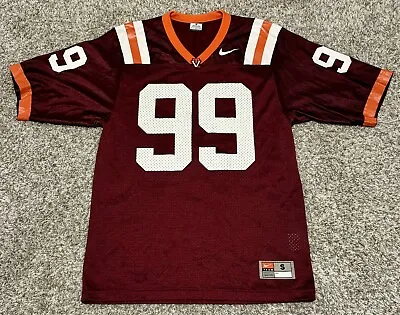 Vintage Team Nike Virginia Tech Football Jersey #99 Burgundy - Size Men’s Small • $26.25