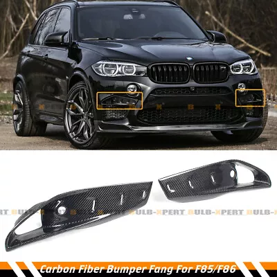 $209.99 • Buy For 2015-18 Bmw F85 X5m F86 X6m Carbon Fiber Bumper Fog Lamp Vent Upper Splitter