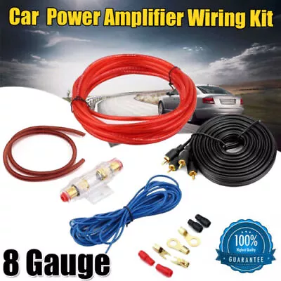 1500W Car Audio 8 Gauge Cable Kit Amp Amplifier Install RCA Subwoofer Wiring Kit • $9.79