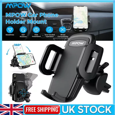 MPOW 360 Universal Air Vent Car Phone Mount Holder Stand Cradle For Mobile Phone • £9.99