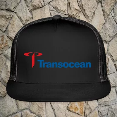 Transocean Drilling Company Logo Black Trucker Hat Cap Adult Size • $26.99