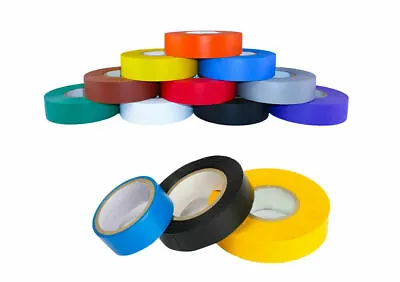 3 PVC Electrical Insulating Tape Flame Retardant Coloured Insulation Tapes 17mm • £2.89