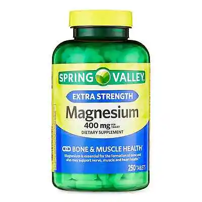 Spring Valley Extra Strength Magnesium Dietary Supplement 400 Mg 250 Count.. • $9.54