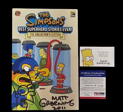The Simpsons Best Superhero Stories Ever SDCC 2011 SIGNED Matt Groening PSA Cert • $1100