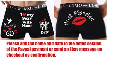 PERSONALISED BOXER BRIEFS Gift  Birthday PARTY Husband Groom SEXY ANNIVERSARY  • $14.78