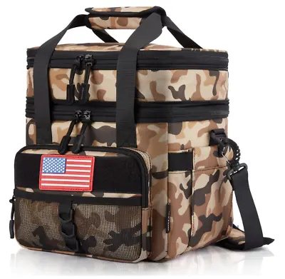 Tactical Lunch Box Bag Insulated Thermal Cooler Camping Picnic Work Camouflage • $23.99