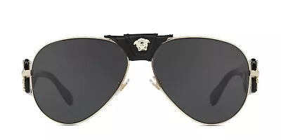 [0VE2150Q] Versace Gold With Dark Grey Lenses *NEW* • $149.99