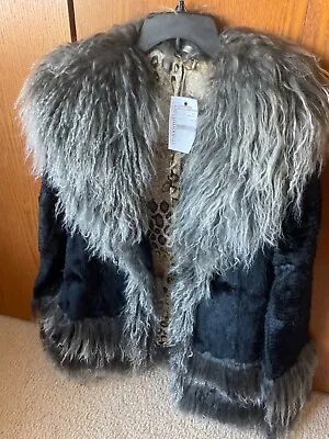Maximilian Woman's Genuine Fur Lambs And Rabbit Coat L From Bloomingdale's • $450