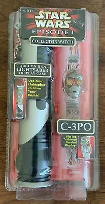 1999 Star Wars Episode I Collector Watch Qui-Gon Jinn Lightsaber Case And Watch • $25.63