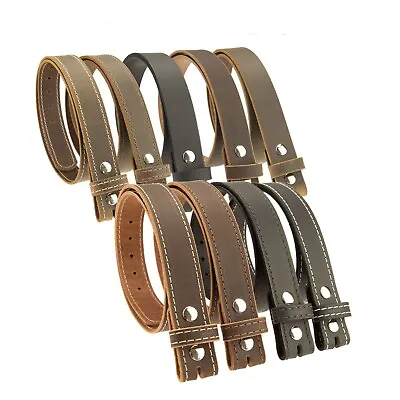 Buffalo Leather Casual Belt Strap_No Buckle_1-1/2 _Amish Handmade Black - Brown • $31.49