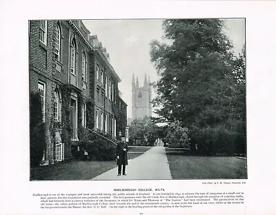 Marlborough College Wiltshire Antique Old Picture Print C1896 PEAW#272 • £5.99