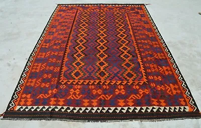 6'8 X 9'7 Handmade Vintage Afghan Tribal Maimana Area Kilim Rug 6x9 Persian Rug • $314.30