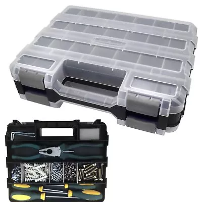 Double Side Tool Box Organizer Hardware Storage Box Portable Small Parts Orga • $29.35