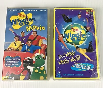 The Wiggles Movie (1998) / It’s A Wiggly Wiggly World (2000) VHS Cassettes • $30