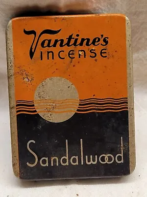 Old Vintage 1930s Vantine Incense Sandalwood Art Deco Graphic Tin New York Usa • $19.99