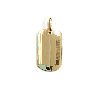 $199 • Buy New 14k Yellow Gold Solid Tiny Dog Tag Name Tag Pendant Charm Shiny Jewelry 2.4g