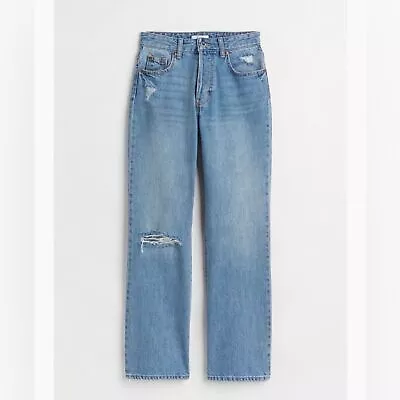 H&M Flared High Ankle Jeans Light Denim Blue Size 2 • $19.49