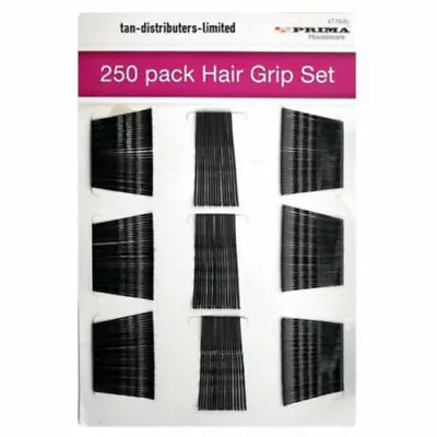 250 Hair Bobby Pins Grips Clips Black  Bobby Hairpins Wedding Salon Two Sizes • £2.99