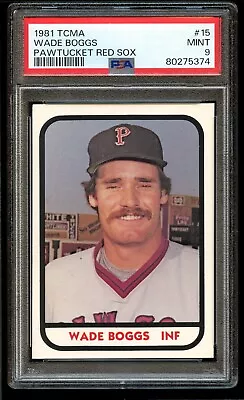 1981 TCMA #15 Wade Boggs PSA 9 Mint Pawtucket Red Sox Pre Rookie • $146.25