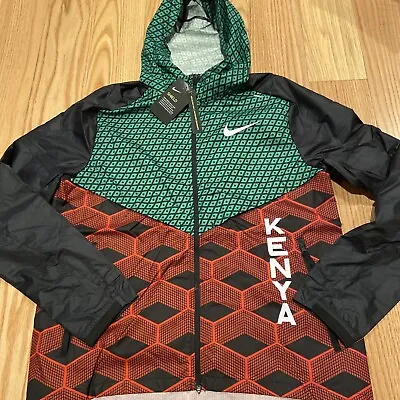 Nike Men's Team Kenya Shieldrunner Running Jacket (Black/Multicolor CV0396-673 S • $231.27