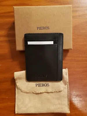 $18 • Buy Pieros Mens Genuine Leather Wallet Black Brand New In Box Wallet