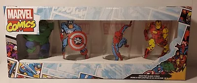 $29.44 • Buy Marvel Avengers Pint Glasses Set Of 4 Spider-Man Hulk Iron Man Captain America