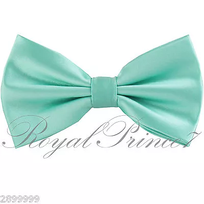 Aqua Mint Green Solid  Pre-tied Bowtie Butterfly Style Wedding Prom Formal 100QQ • $11.65