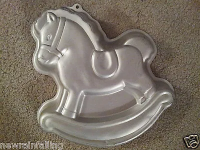 WILTON Vintage ROCKING HORSE BABY SHOWER Cake Pan Mold Tin Worldwide Shipping  • £7.71