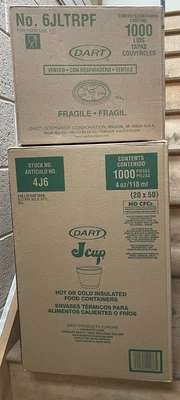 £42 • Buy 4oz White Dart Disposable Polystyrene Insulated Foam Cups Pot Tubs +Lids 25/1000