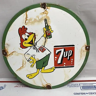7-UP Porcelain Vintage Style Service Station Gas Pump Plate Soda Pop • $69.99