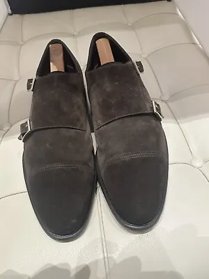 Santoni Shoes - US 13 (UK 12) - Brown Suede Double Monk - Lightly Used Worn 3x • $150