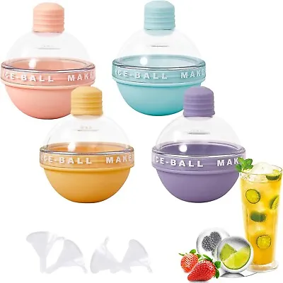 4 PCS Ice Cube Moulds Silicone Sphere Mould Ice Ball Maker Whiskey Easy Release • £9.95