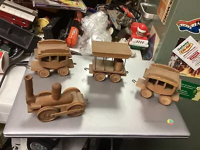 4 Piece Wooden Train Set Vintage • $24.95