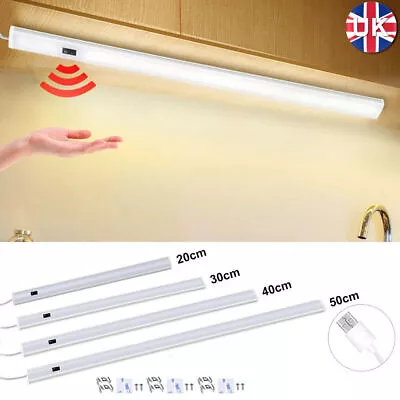 LED Under Cabinet Strip Light Cupboard Bar Kitchen PIR Motion Sensor USB Plug-In • £7.19