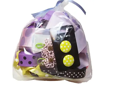 Polka Dot Ribbon Scraps 1 Pound Ribbon Remnants Grab Bag Craft Supplies 647 • $8